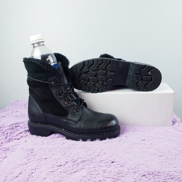 Made in Canada Waterproof Leather Alpine Hiker Sheepskin Shearling Boot 6us/4uk - Picture 2 of 8